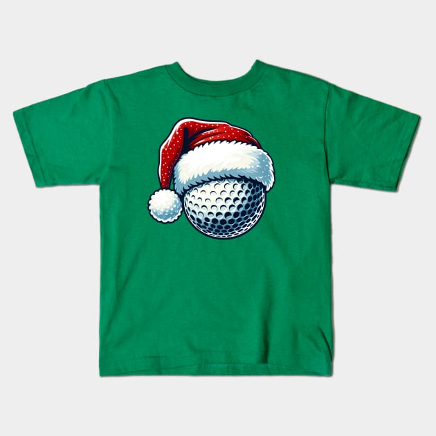 Christmas Golf Ball Golfing Golfer Gift Kids T-Shirt by E